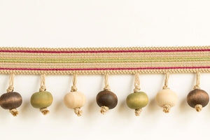 Wooden Ball Fringe Green/Multi